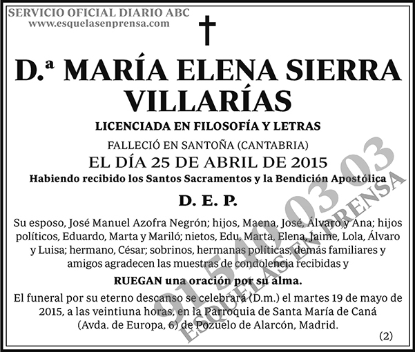 María Elena Sierra Villarías